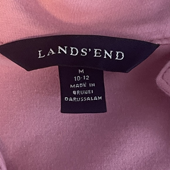 Lands End Pink Embroidered Split Neck Tunic Top Womens Medium 10-12 Long Sleeve - Picture 6 of 9